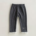 thumbnail image 6 of Lenpel Toddler Baby Girls' Ribbed Jersey Leggings Cotton Elastic Waist Lace Hem Slim Pull on Pants Infant Newborn Clothes(Dark Gray,2-3 Years), 6 of 6