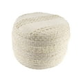 thumbnail image 3 of Ox Bay Amadeus Striped Farmhouse Cotton Ultra-Soft Indoor Ottoman Pouf, White/Beige, 18" x 18" x 14", 3 of 5