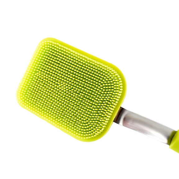HEATSHAKING 1Set Green Long Handle Kitchen Scrubbers for Dishes and Pots with Non-Scratching Surface