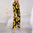 thumbnail image 4 of Junzan Sunflower 6 Print Womens Pajama Sets,Long Sleeve Button Down For Women Pjs 2 Piece, 4 of 9