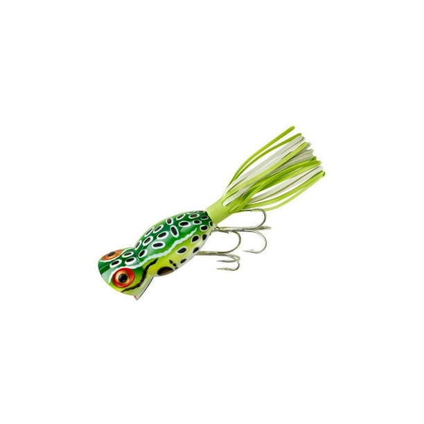Arbogast Hula Popper Fishing Lure Hard bait Topwater Leopard Frog 2 in