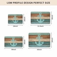 thumbnail image 5 of Turquoise Anchor Door Mat Indoor Outdoor, Nautical Brown Green Retro Wood Grain Non Slip Welcome Mat with Rubber Backing, Absorbent Fabric Front Door Mats Entryway Rug for Home Patio Entrance 24"x36", 5 of 9