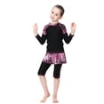 thumbnail image 5 of IBTOM CASTLE Kids Girls Burkini Swimsuits Modest Muslim Islamic Long Sleeve Rash Guard Full Cover Hijab Top Skirted Swim Capris ​Swimwear 2-3 Years Black, 5 of 8
