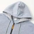 thumbnail image 4 of Caqnni Men's Casual Thermal Lined Long Sleeve Zip Up Hoodie Jacket Hooded Sweatshirt Jacket Coats (L,Light Gray), 4 of 7