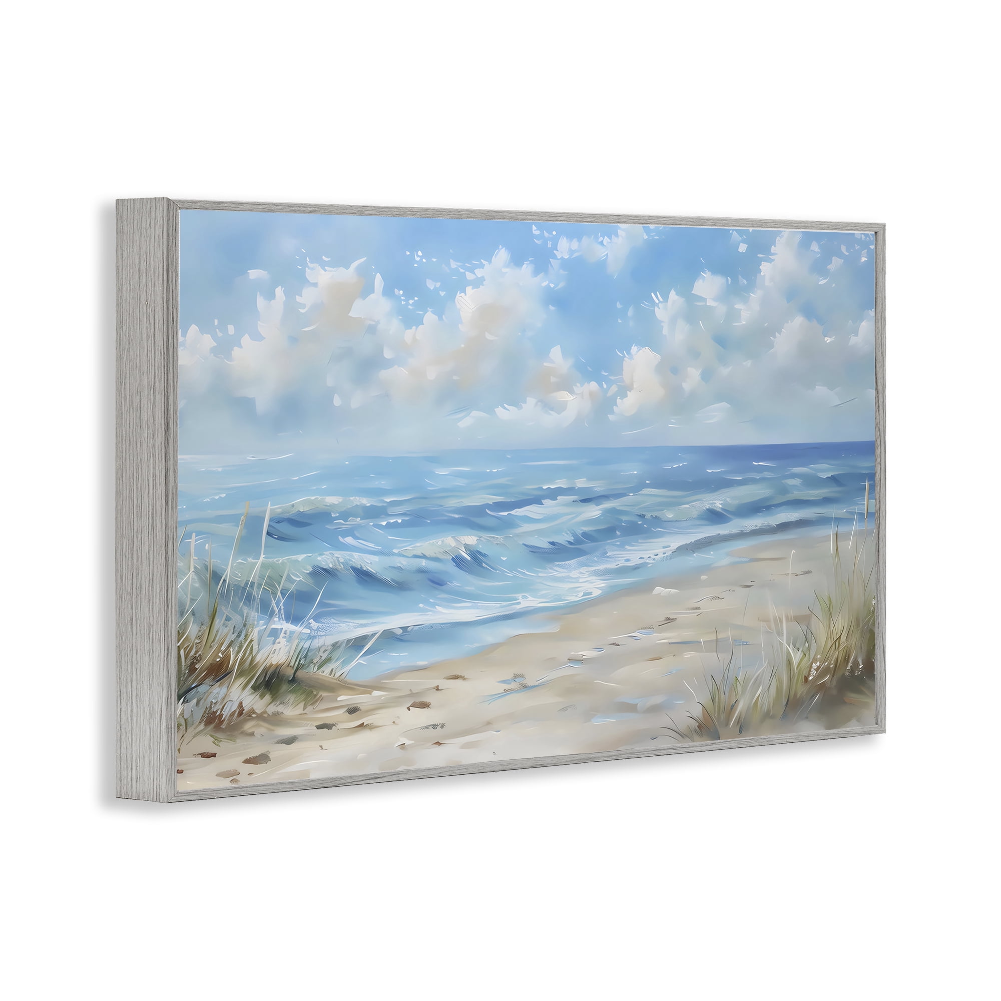 Stupell Industries Coastal Tranquility Horizon Gray Framed Giclee Art, design by Creative Studio