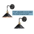 thumbnail image 5 of Claxy Black and Gold Wall Sconce with Hanging Cone Metal Shade, 5 of 6