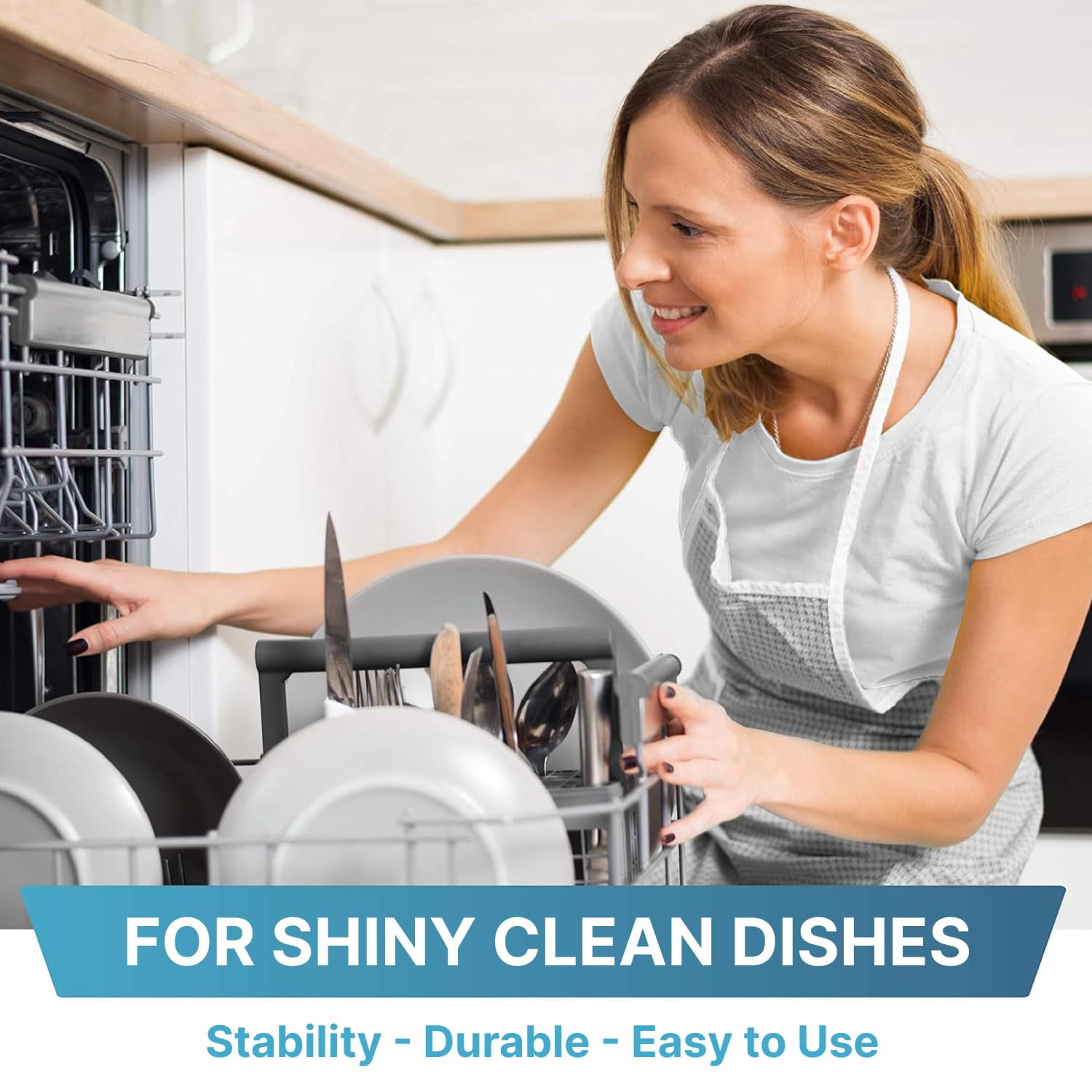 Plemont Original cutlery basket for the dishwasher | Dimensions 9x 3.5 & 2x 5.5in | Dishwasher basket with 2 in 1 solution | silverware basket for dishwasher with heat -resistant plastic