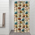 thumbnail image 2 of Cartoon Construction Vehicles Signs Beige Pattern Shower Curtain 36"x72" ,Bathroom Decorative Shower Curtains Set with 12 Hooks,Modern Waterproof Washable Shower Curtain, 2 of 6