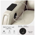thumbnail image 6 of Modern Power Genuine Leather Recliner Chair with USB and Solid Wood Legs for Living Room Beige, 6 of 8