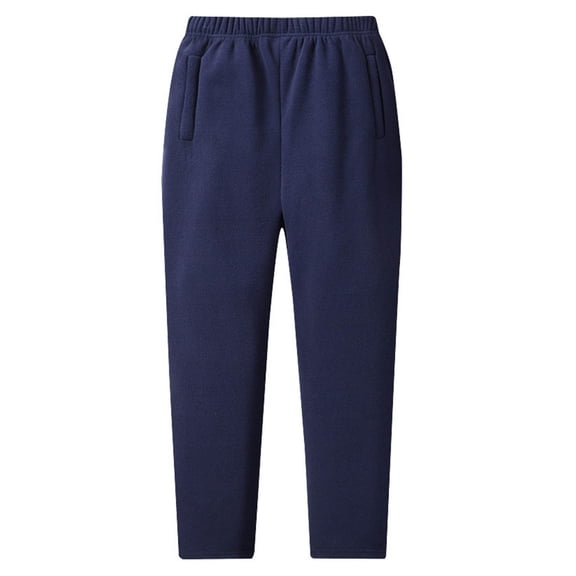 LMOIPLI Thick Fleece Pants Warm Hiking Casual Pants Drawstring Pocket Comfortable Outdoor Men Wear for Spring Winter Daily Use Blue XXXL