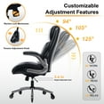 thumbnail image 5 of AFO High-Back Ergonomic Office Chair with Flip-Up Arms and PU Leather,Swivel Computer Desk Chair for Office or Home,Black, 5 of 7