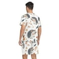 thumbnail image 2 of joogoo Men's Pajama Set Hedgehog Autumn Leave V-Neck Pj Shorts Set 2 Piece Loungewear Sleepwear L, 2 of 7