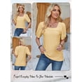 thumbnail image 7 of Hibeli Women U-Neck Puff Short Sleeve Solid Color Top, 7 of 7