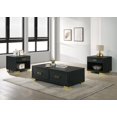 thumbnail image 5 of Miekor Furniture 1pc Contemporary Coffee Table Storage Drawers Black Gold Finish Metal Pull Knob Living Room Wooden Modern Furniture 5404, 5 of 5