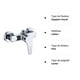 thumbnail image 5 of Grifo mezclador de ducha de pared de latón cromado para baño con agua fría y caliente s202412245127, 5 of 5