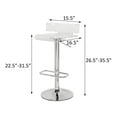 thumbnail image 5 of Clear Adjustable Swivel Stool, Silver Base, Modern Bar or Counter Height, 5 of 5