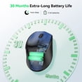 thumbnail image 5 of TECKNET Wireless Mouse, 2.4G USB Computer Mouse with 6-Level Adjustable 4800 DPI, 30 Months Battery, Ergonomic Grips, 6 Buttons Portable for PC, Chromebook, Mac - Blue, 5 of 8