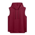thumbnail image 5 of Men's Solid Hooded Sleeveless Shirts – Drawstring Athletic Tank Tops for Casual Streetwear Summer Sport Men's Hooded Sleeveless Athletic Top, 5 of 8