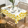 thumbnail image 2 of Spring Summer Tablecloth 60x102 Inch, Easter Watercolor Yellow Daisy Sunflower Blooming Floral Table Cover for Party Picnic Dinner Decor, 2 of 6