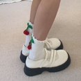 thumbnail image 4 of TBWNWG Elegant Women's Bow Crew Socks Style Dress Ankle Socks Soft Breathable Everyday Casual Wear,Size One Size, 4 of 8