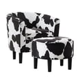 thumbnail image 4 of Convenience Concepts Take a Seat Churchill Accent Chair with Ottoman, Black Cow Print, 4 of 6