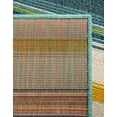 thumbnail image 4 of Unique Loom Outdoor Border Collection Area Rug - Contour (5' 1" x 8' Rectangle Multi/Teal), 4 of 9