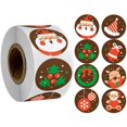 thumbnail image 2 of 500 Uds./rollo de pegatinas navideñas, pegatina decorativa autoadhesiva, sello adhesivo con patrón navideño, decoración de sobres para etiqueta, 2 of 5