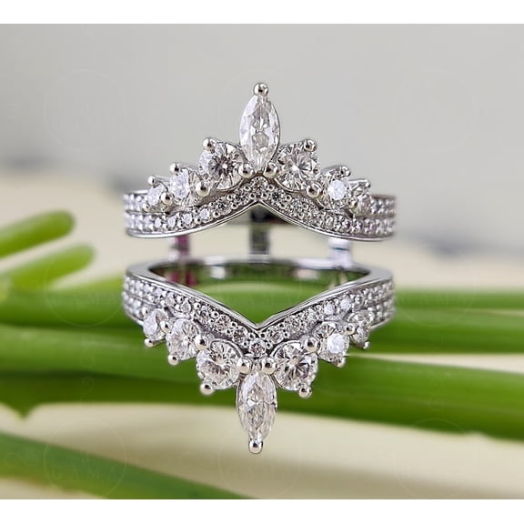 2Ct Round Cut Lab Created Diamond Women Enhancer Wrap Guard Ring 14K White Gold Plated