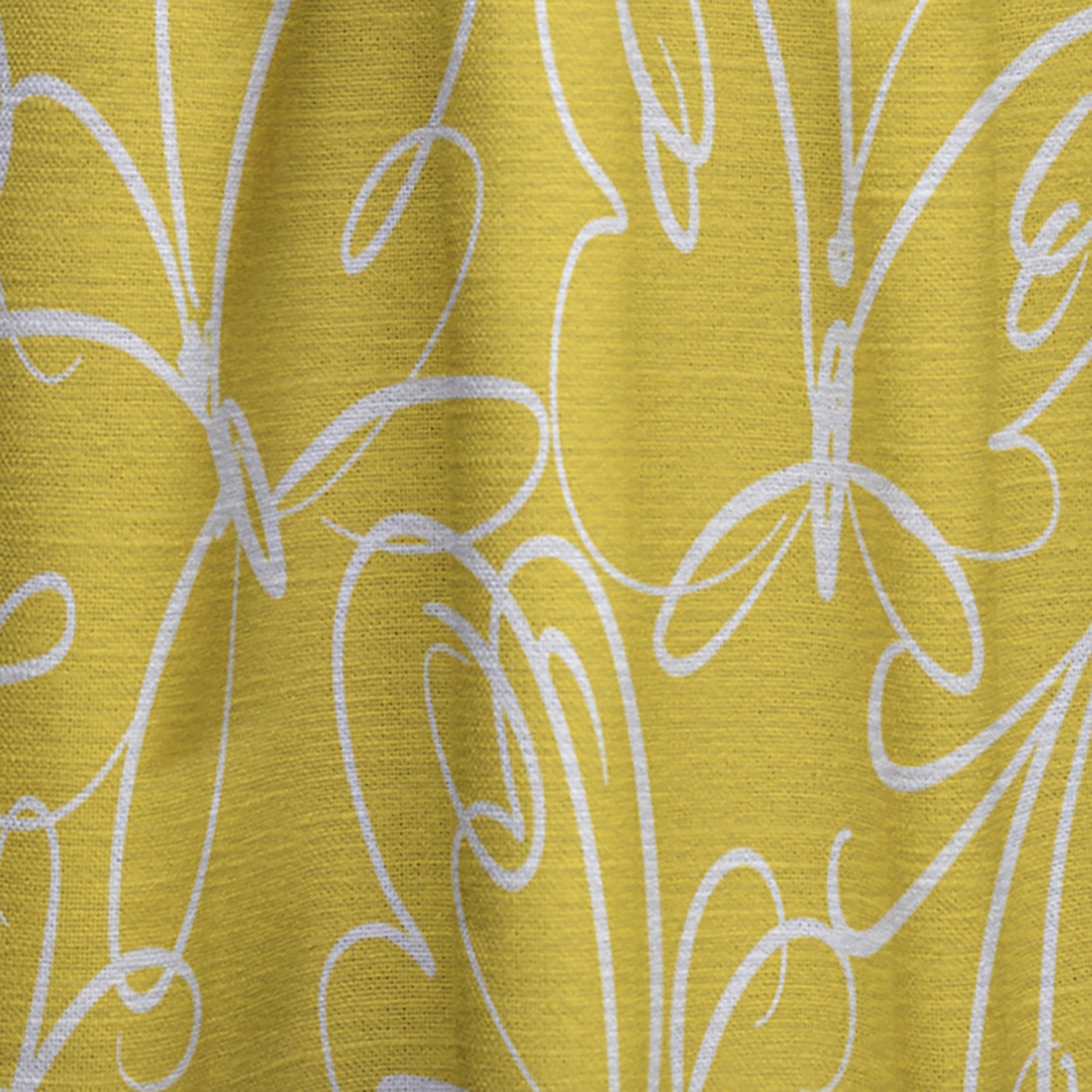 Designart 'Butterflies Yellow color Retro Pattern' Mid-Century Modern Curtain Panel