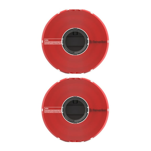 MakerBot ASA Filament Spool for Method X 3D Printer (Red, 0.65kg/1.43lb, 2-Pack)