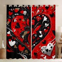 Castle Fairy Romantic Lover Couple Black Out Curtains for Female Men Women,Happy Valentine's Day Curtains Pack of 2 (42x63 Each),Love Heart Print Bedroom Curtains,Ultra Soft Home Decor