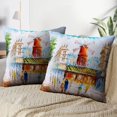 thumbnail image 4 of LALILO Throw Pillow Covers Colorful Oil Street Paris Oil City Paris Art Cushion Cover 18" x 18", 2 Pack, 4 of 6