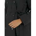 thumbnail image 5 of Black - Unlined - V neck Collar - Plus Size Trench coat - Alia, 5 of 5