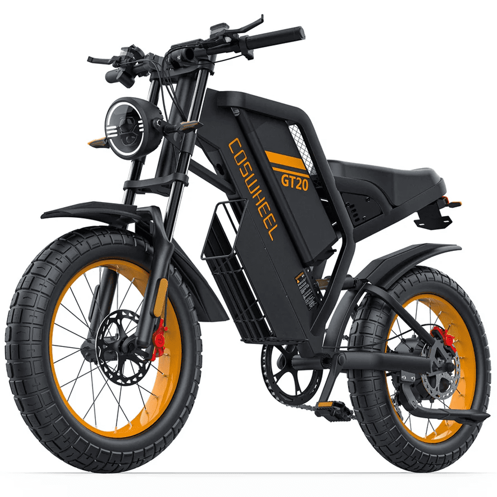 COSWHEEL GT20 1500W(Peak) Electric Bike for Adults, 48V Removable Battery Max Range 28MPH & 87 Miles Electric Motorcycle,All Terrain Fat Tires Electric Dirt Bike UL2849