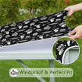 thumbnail image 6 of Black White Gothic Hand Flower Snake Moth Pattern Square Fitted Tablecloth with Elastic Edge,Square Table Cover,Washable Elastic Table Cover for Home Kitchen Party Decor 36"x36", 6 of 6