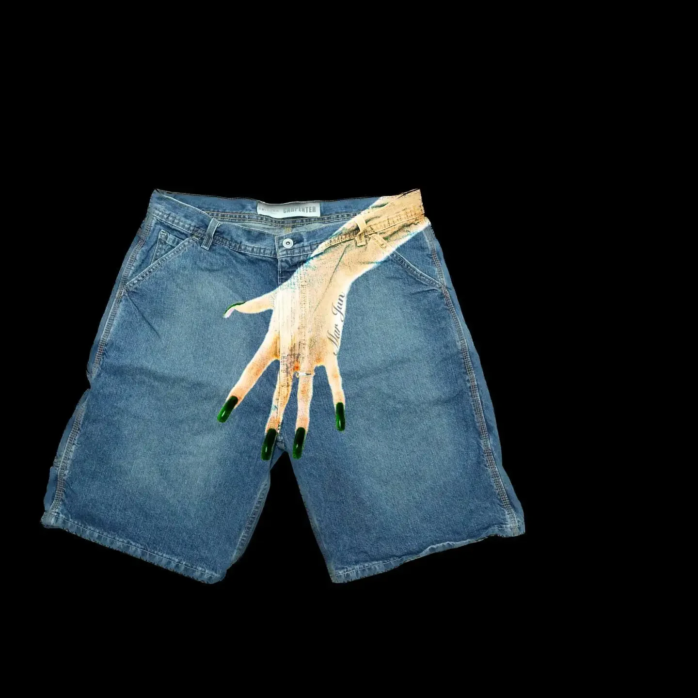 パンツ 2000s GGD front pocket gimmick denim y2k Vintage Blue Baggy Denim Gym Shorts Harajuku Hip Hop Y2K Shorts