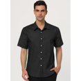 thumbnail image 2 of INSPIRE CHIC Men's Short Sleeves Polka Dots Button Down Shirt Black 38, 2 of 7