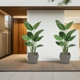 thumbnail image 7 of Kozyard 2Packs Taper Planter Indoor Outdoor Plant Pots with Tray Collecting Water for Porch, Patio, Backyard Planters Modern Décor for Tall Plants Flowers GrayishBrown, 7 of 7