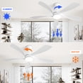 thumbnail image 5 of "Sofucor 52"" White Flush Mount Ceiling Fan with Lights, Quiet Reversible DC Motor, 3-Color LED, 5 Blades", 5 of 10