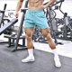 thumbnail image 3 of Pantalones cortos elásticos de entrenamiento para sentadillas para hombre - Algodón, color liso, tallas M-XXXL, estilo playero/casual, fácil cuidado, 3 of 4
