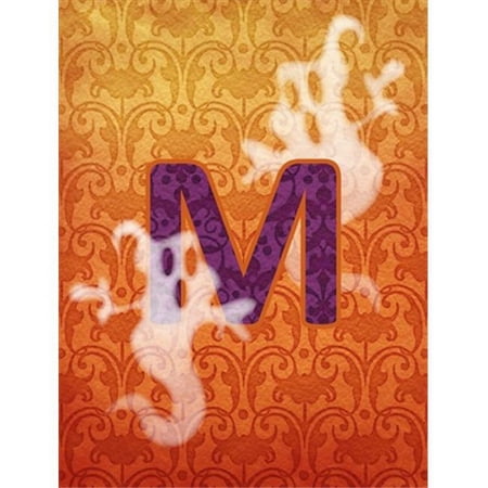 Halloween Ghost Letter M Monogram Initial Flag Garden Size