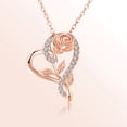thumbnail image 3 of Zirconia Collar Colgante Rosa Niñas Collar Corazón Joyas para Mujeres Collares Colgantes, 3 of 4