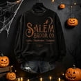 thumbnail image 5 of Halloween Salem Witch Broom Sweatshirt for Women Halloween Witch Spooky Season Shirts Crew Neck Hocus Pocus Holiday Pullover Gray M, 5 of 5