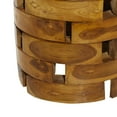 thumbnail image 6 of DecMode Brown Contemporary Round Stacked Brick Style Wood Accent Table, 14"W x 18"H, 6 of 13