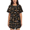 thumbnail image 1 of Fotbe Christmas Cookie Reindeer Conjunto de Pijama Estampado para Mujer, 2 Piezas, Ropa de Dormir con Camiseta de Manga Corta y Shorts Suaves-Large, 1 of 6