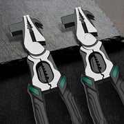 Lineman Pliers with Nail Puller, Industrial Heavy Duty Electrician Tool, Flat Nose Wire Cutter Pliers for Electrical Work, Labor Saving Grip Design Multi Functional Pulling and Cutting Tool