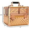 thumbnail image 6 of VER Beauty Hard Makeup Case, 4-Tier Nail Tech Travel Case, Rose Gold, 6 of 7