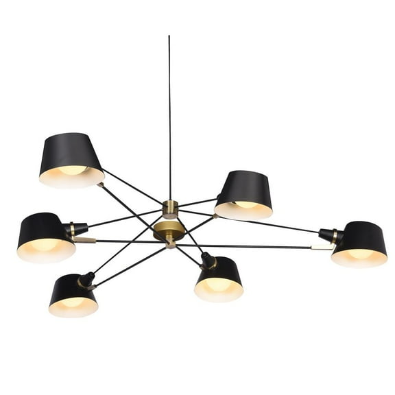 Bethel International Chandelier Black Metal & Aluminum