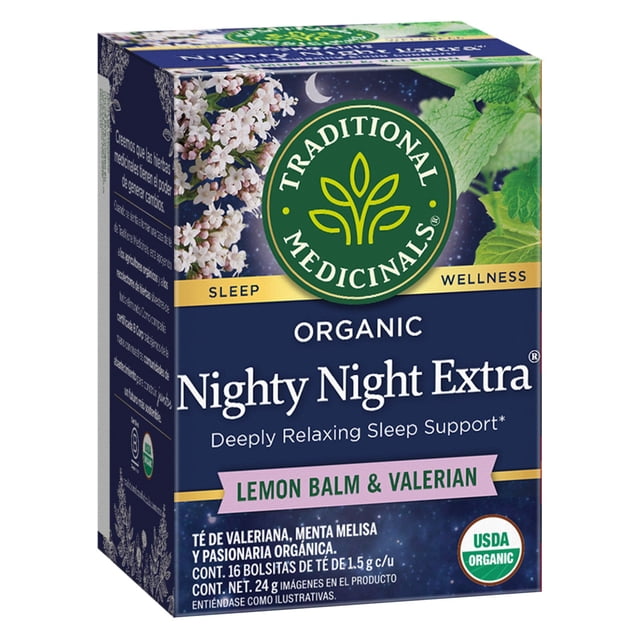 Té de valeriana Traditional Medicinals menta melisa y pasionaria orgánica 24 g