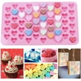 thumbnail image 4 of Moldes de silicona para chocolate y cubitos de hielo, 4 piezas con corazones y ositos, con 2 pipetas, para gelatina, chocolate, ositos de goma, dulces, 4 of 7